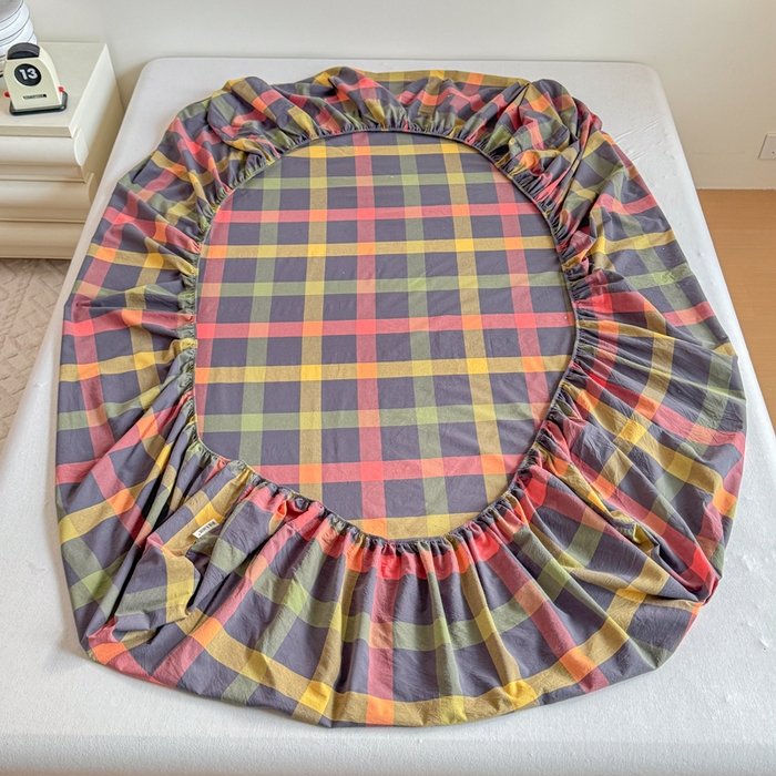 91家纺网 家纺一手货源 找家纺 佑佳家纺 2026新款全棉色织水洗棉四件套 牛油果-绿