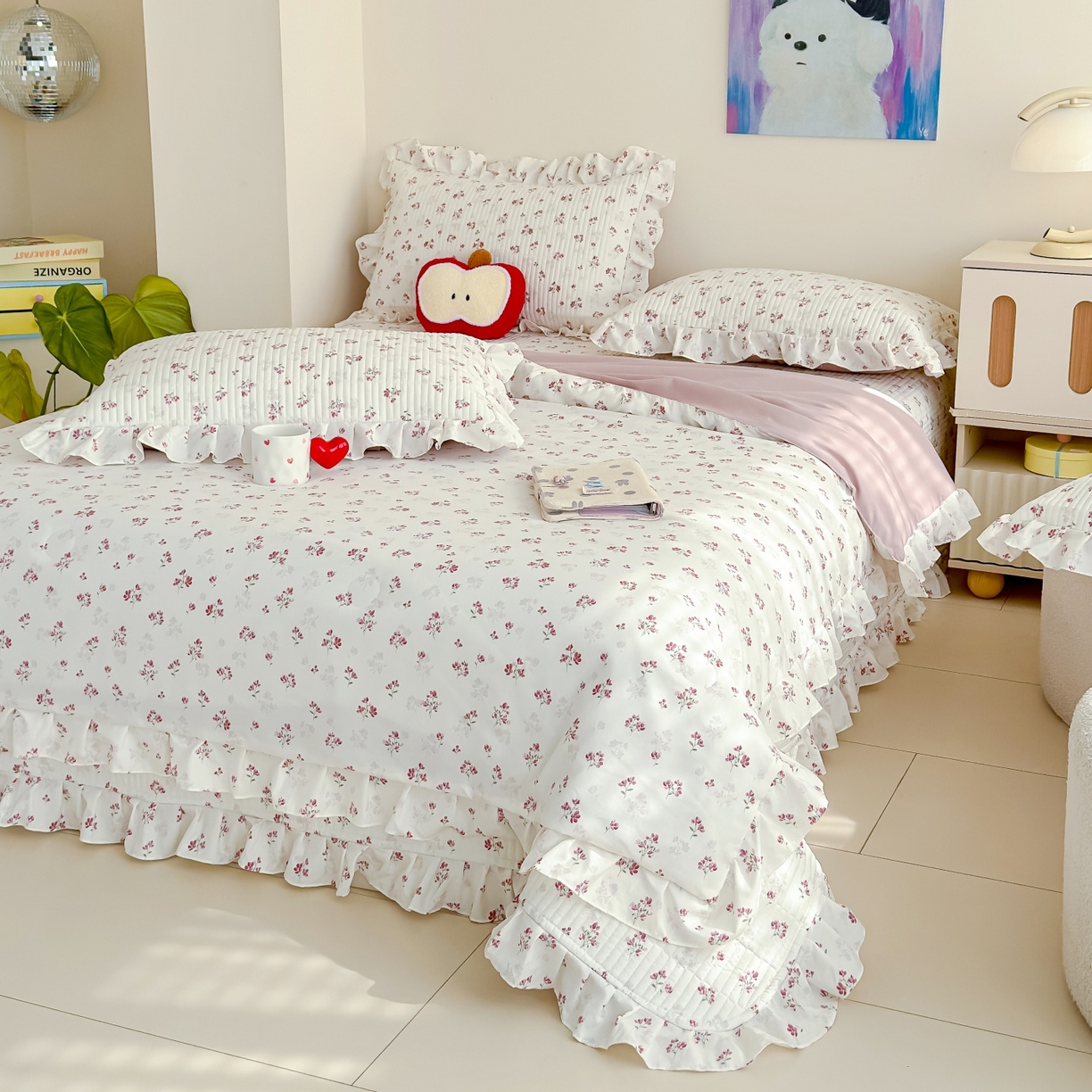 91家纺网 家纺一手货源 找家纺 归属 2026春夏新款古法仿棉床盖夏被四件套夏凉被空调被系列 花开半夏