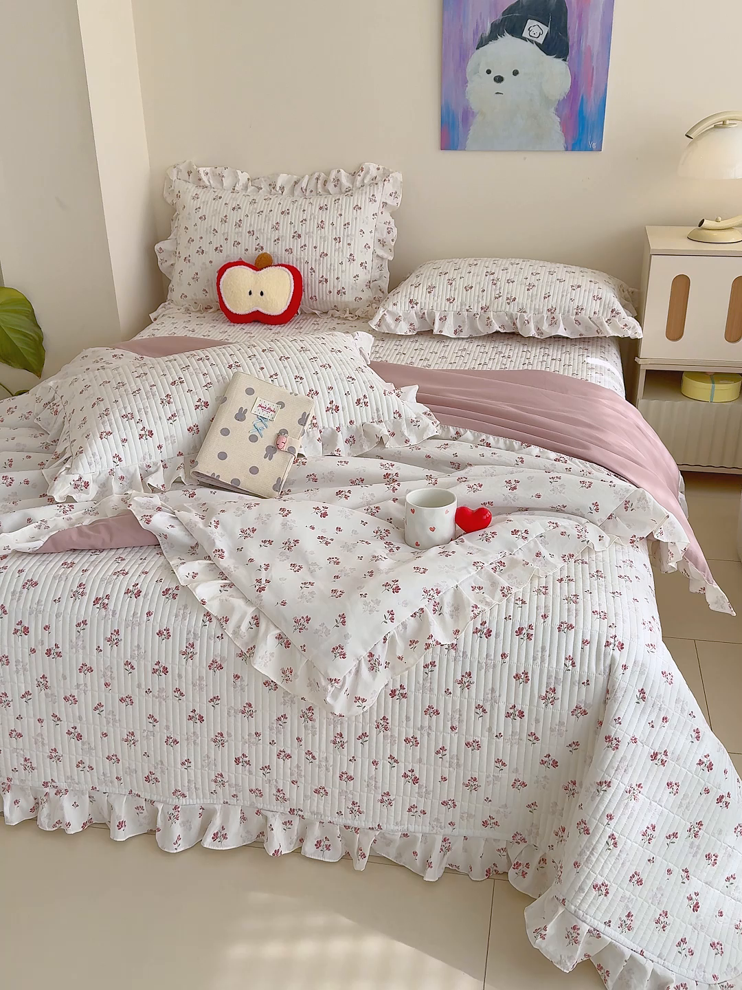 91家纺网 家纺一手货源 找家纺 归属 2026春夏新款古法仿棉床盖夏被四件套夏凉被空调被系列 花开半夏