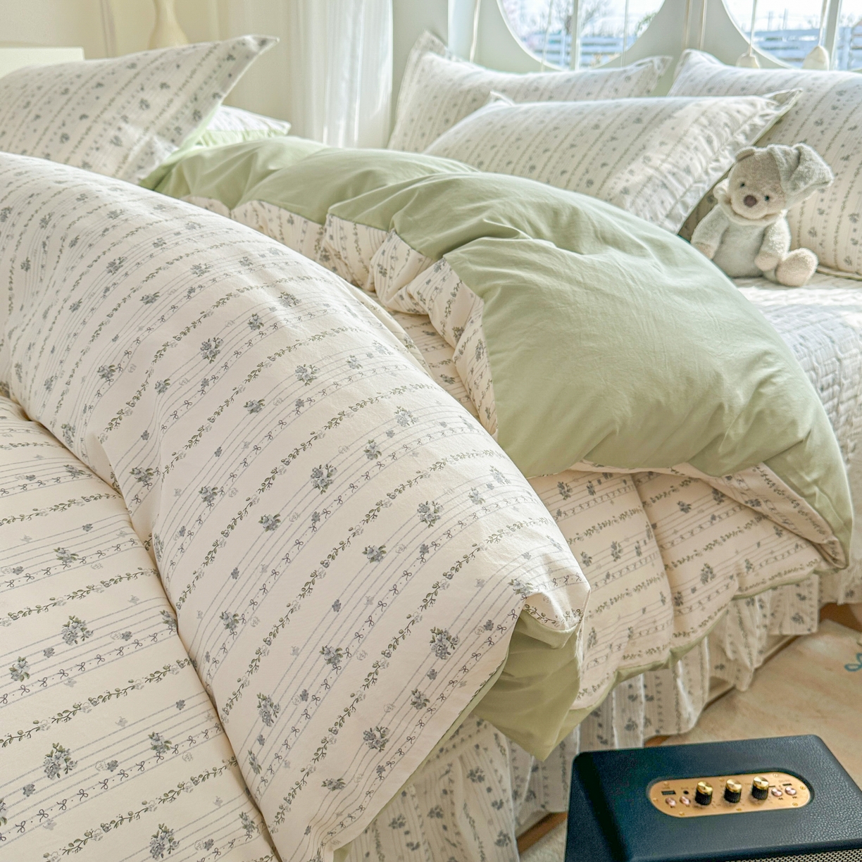 91家纺网 家纺一手货源 找家纺 花满路 2026新款床盖四件套 山野之藤