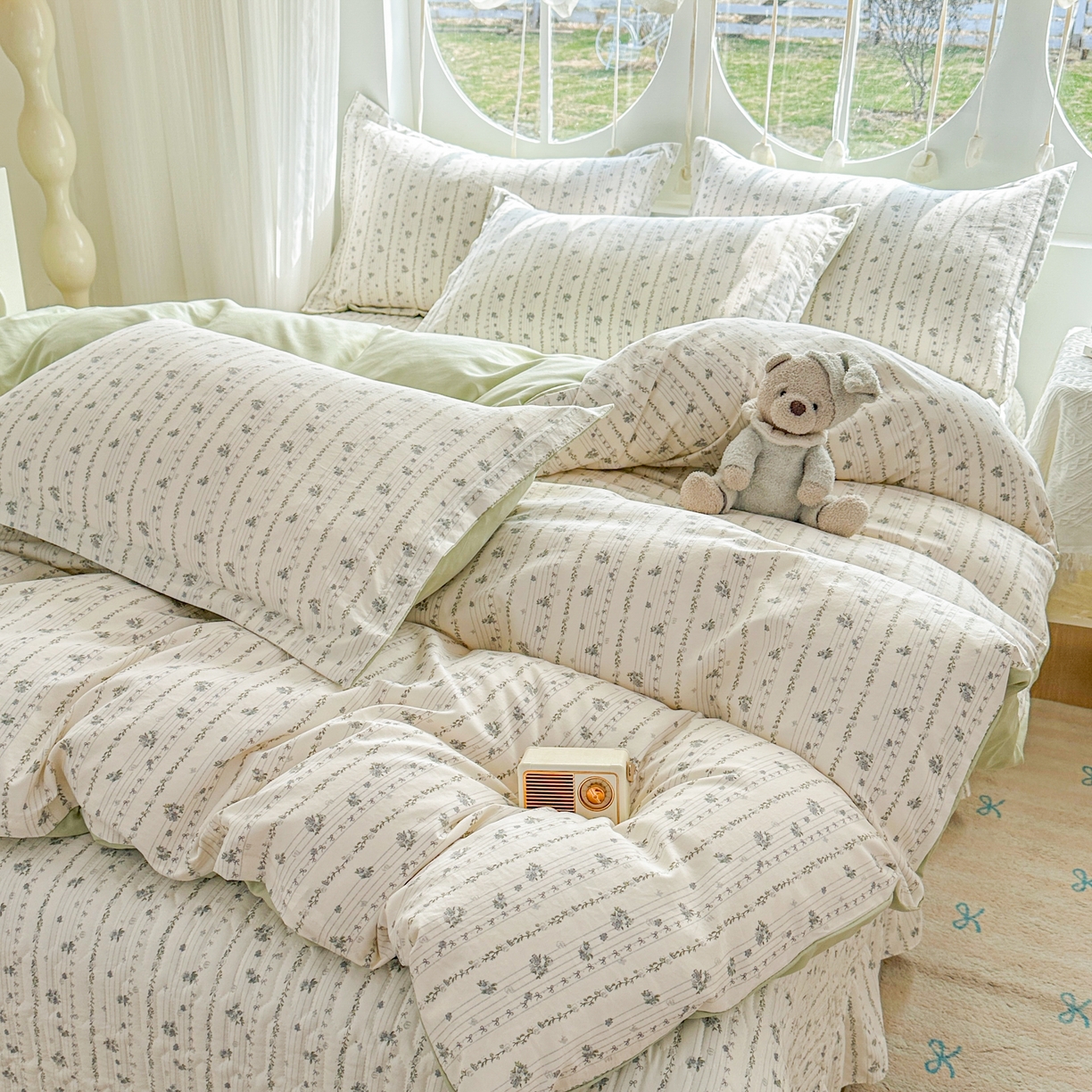 91家纺网 家纺一手货源 找家纺 花满路 2026新款床盖四件套 山野之藤