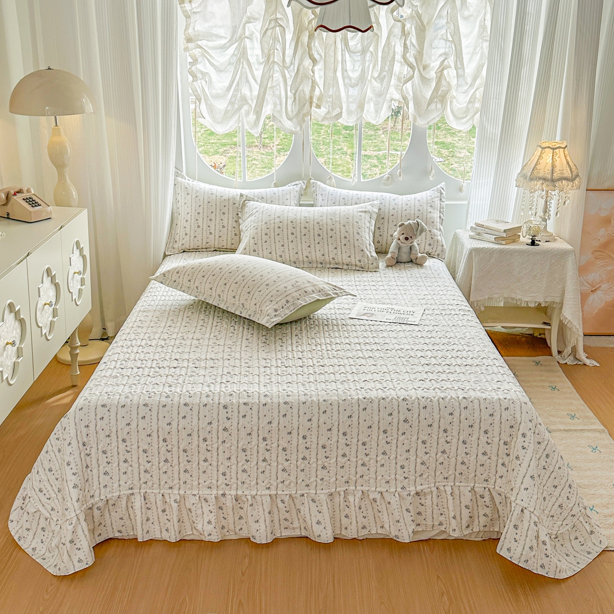 91家纺网 家纺一手货源 找家纺 花满路 2026新款床盖四件套 山野之藤