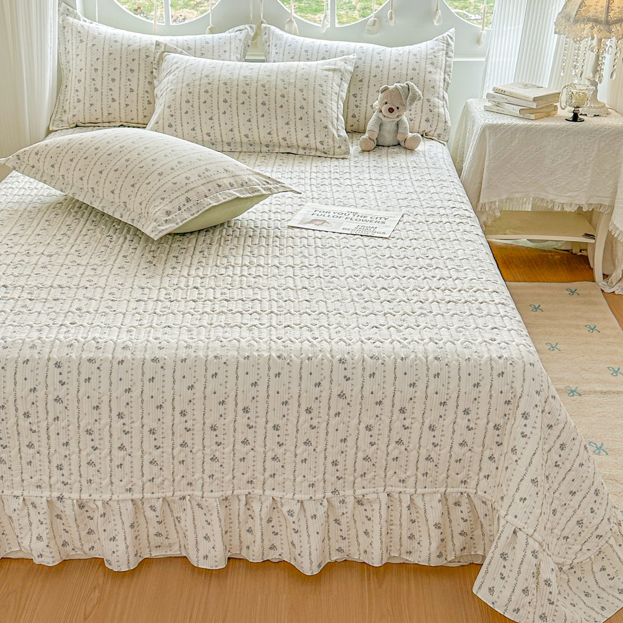 91家纺网 家纺一手货源 找家纺 花满路 2026新款床盖四件套 山野之藤