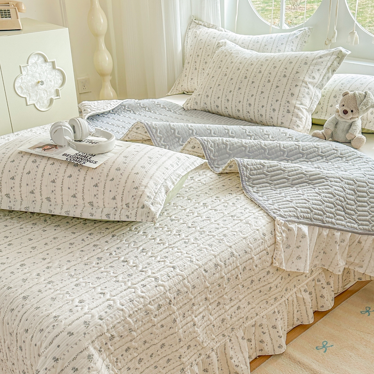 91家纺网 家纺一手货源 找家纺 花满路 2026新款床盖四件套 山野之藤