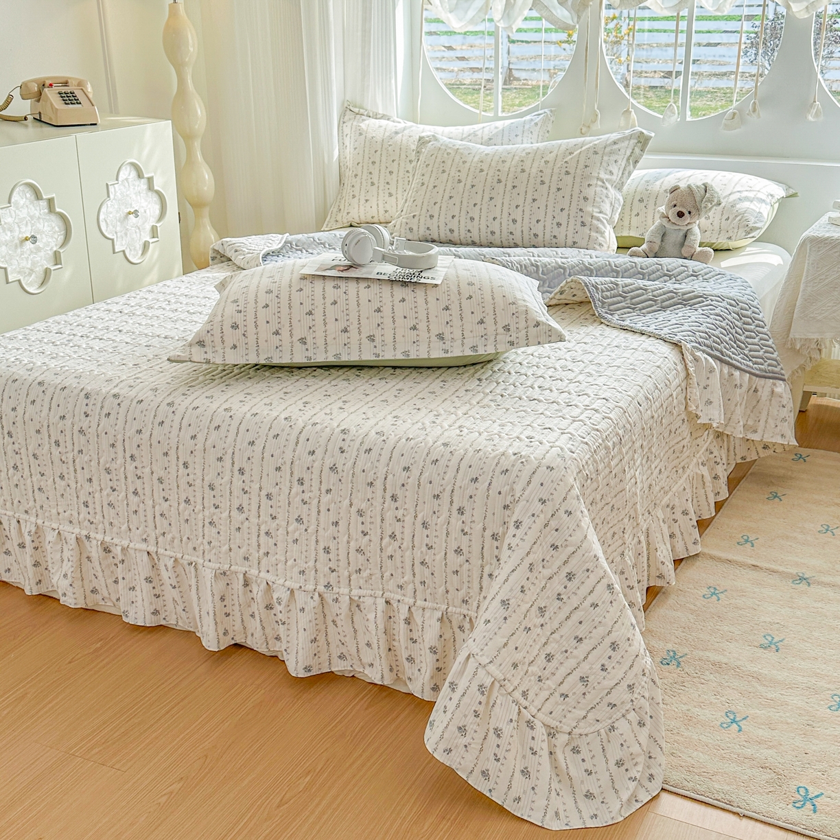 91家纺网 家纺一手货源 找家纺 花满路 2026新款床盖四件套 山野之藤