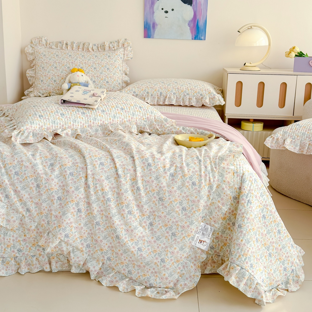 归属 2026春夏新款古法仿棉床盖夏被四件套夏凉被空调被系列 花栖时光