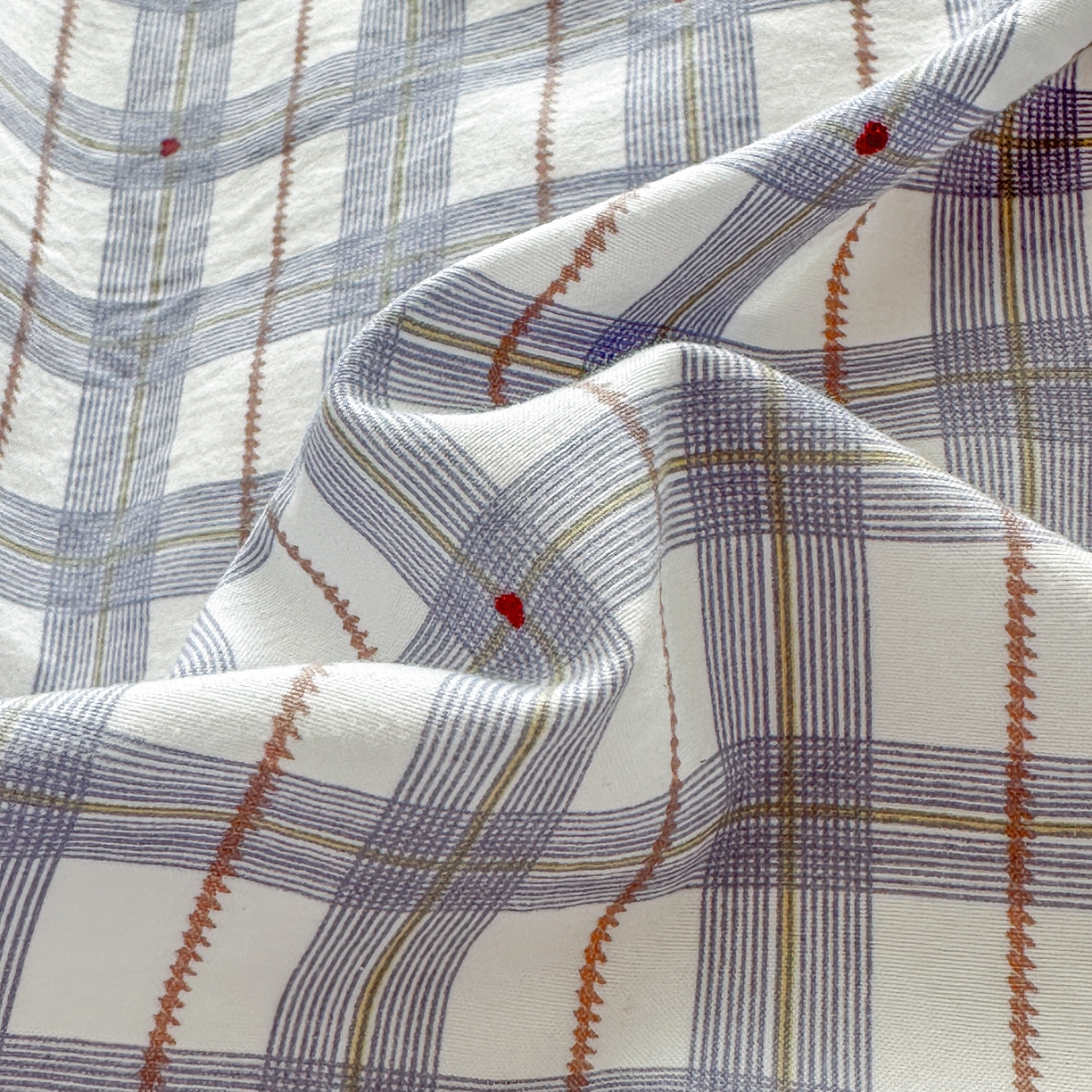 91家纺网 家纺一手货源 找家纺 花满路 2026新款床盖四件套 小蓝格