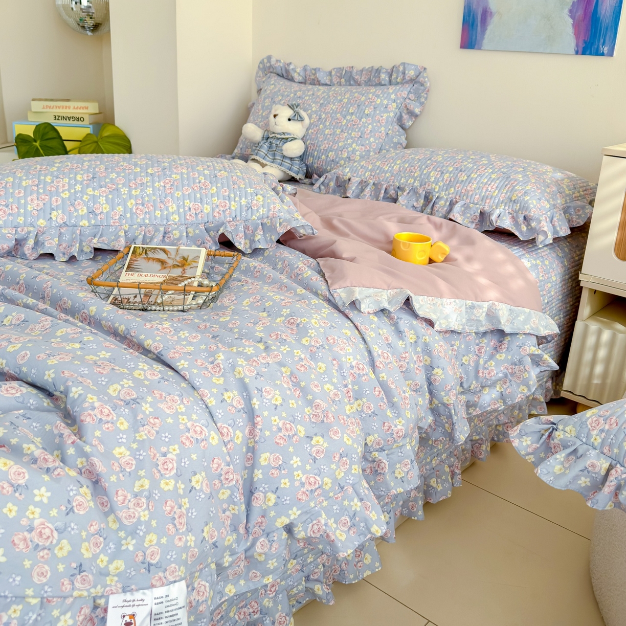 91家纺网 家纺一手货源 找家纺 归属 2026春夏新款古法仿棉床盖夏被四件套夏凉被空调被系列 花漾玫瑰