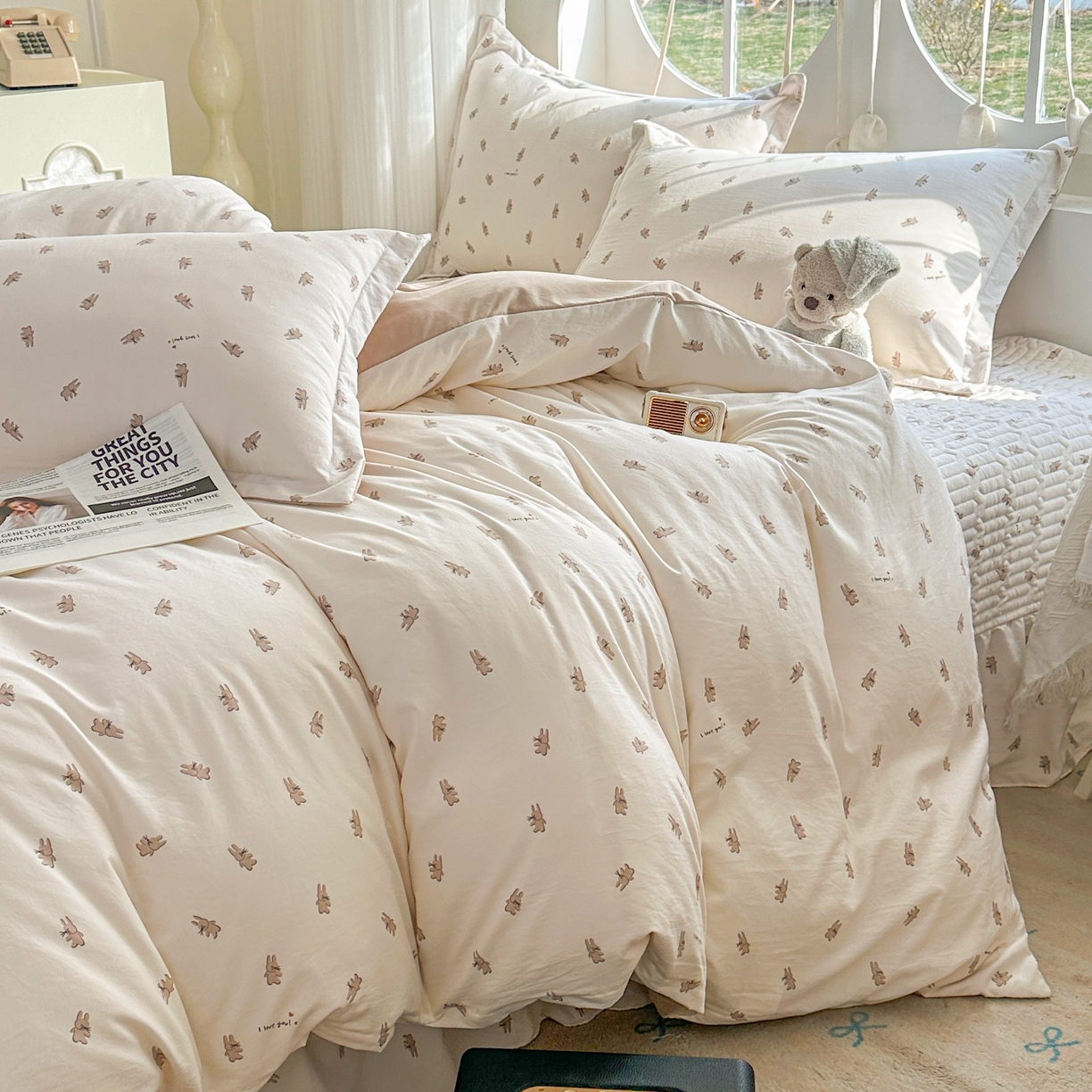 91家纺网 家纺一手货源 找家纺 花满路 2026新款床盖四件套 修修狗