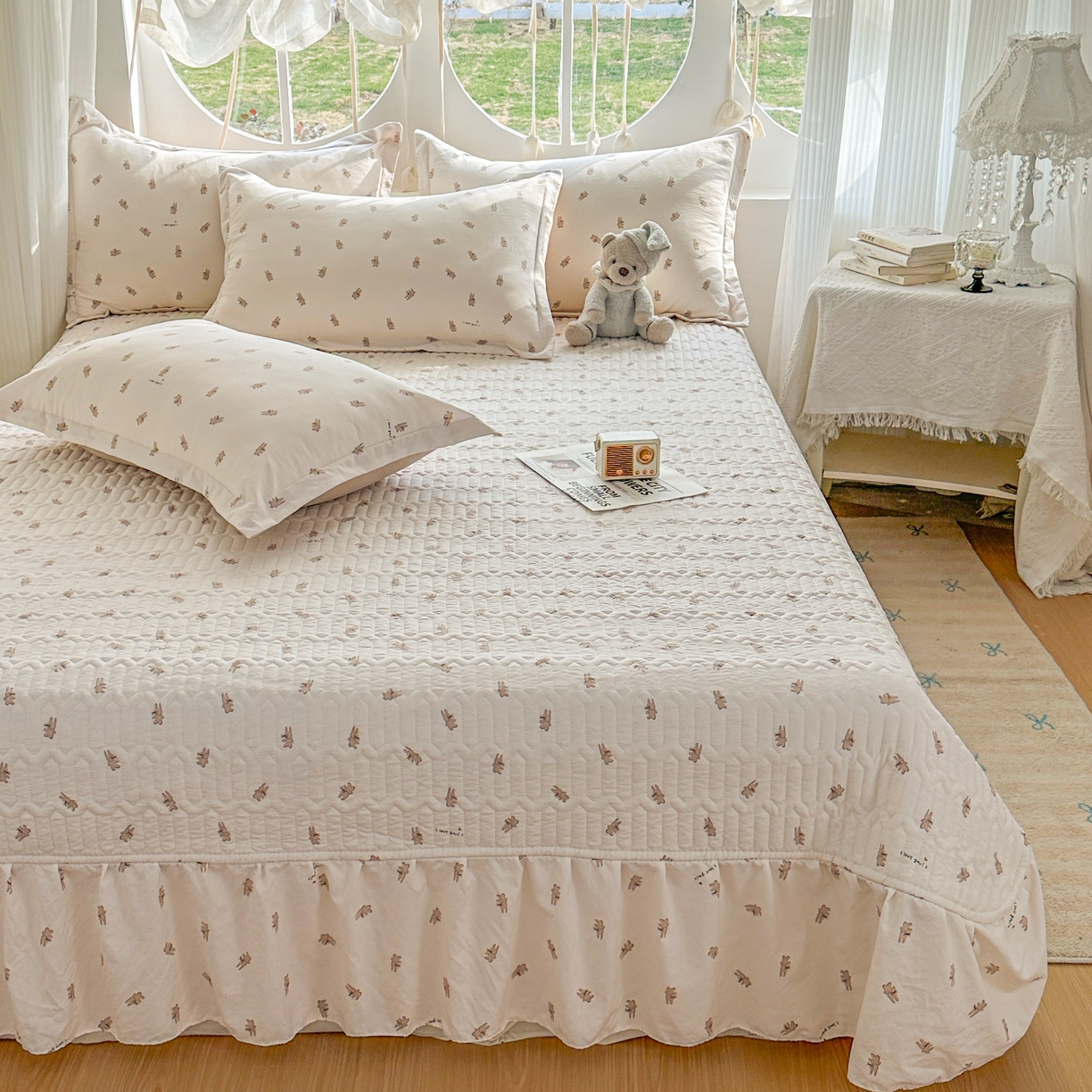 91家纺网 家纺一手货源 找家纺 花满路 2026新款床盖四件套 修修狗