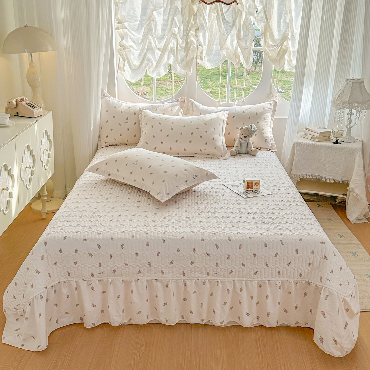 91家纺网 家纺一手货源 找家纺 花满路 2026新款床盖四件套 修修狗