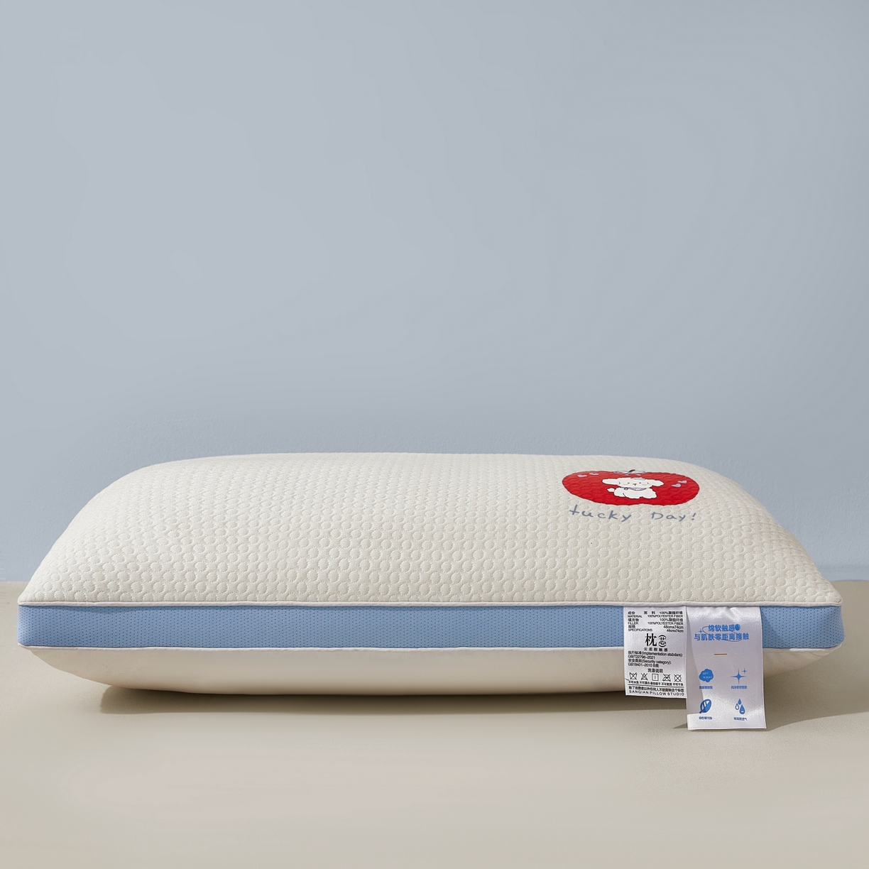 91家纺网 家纺一手货源 找家纺 小桃姐家纺 2025新款针织烫画小苹果舒睡枕枕头枕芯 针织烫画小苹果舒睡枕高-一对-1000G