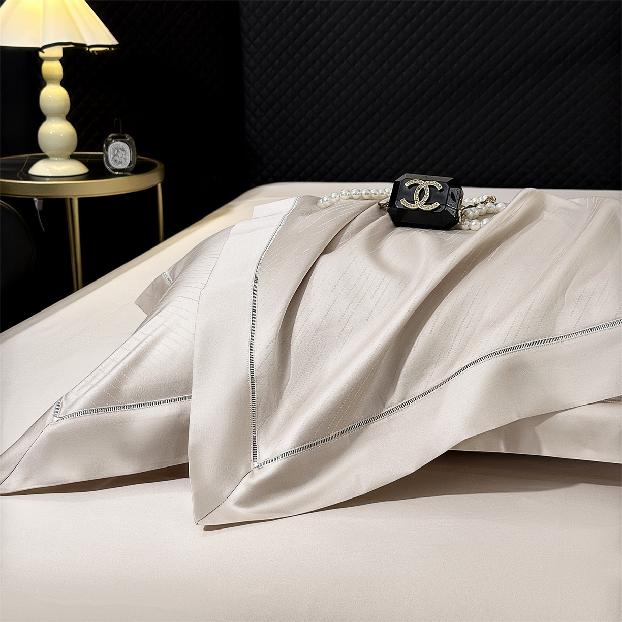 91家纺网 家纺一手货源 找家纺 岚司羽 2026春夏新款天丝棉银丝提花夏被四件套夏凉被空调被 璀璨星空-香槟