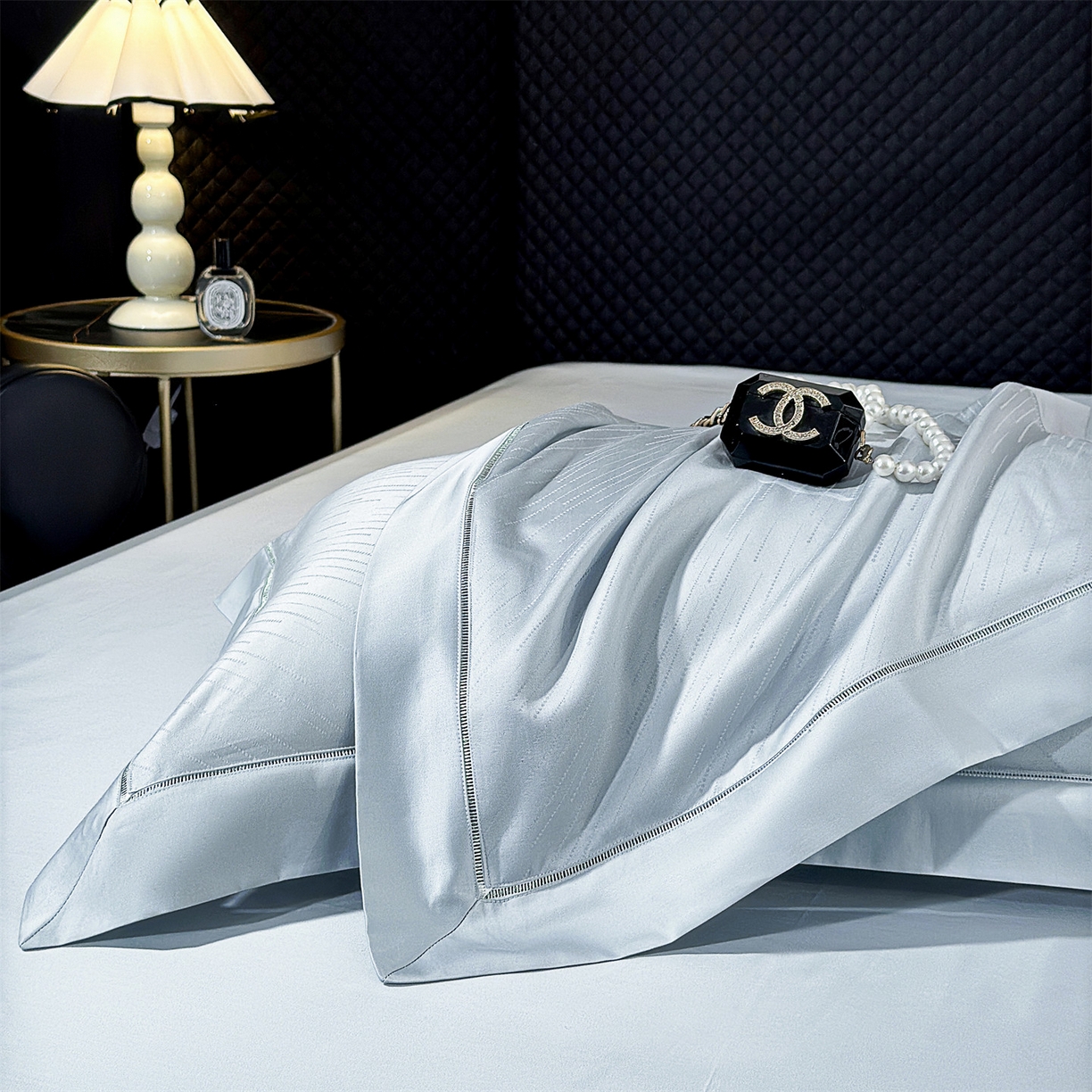 91家纺网 家纺一手货源 找家纺 岚司羽 2026春夏新款天丝棉银丝提花夏被四件套夏凉被空调被 璀璨星空 -明蓝