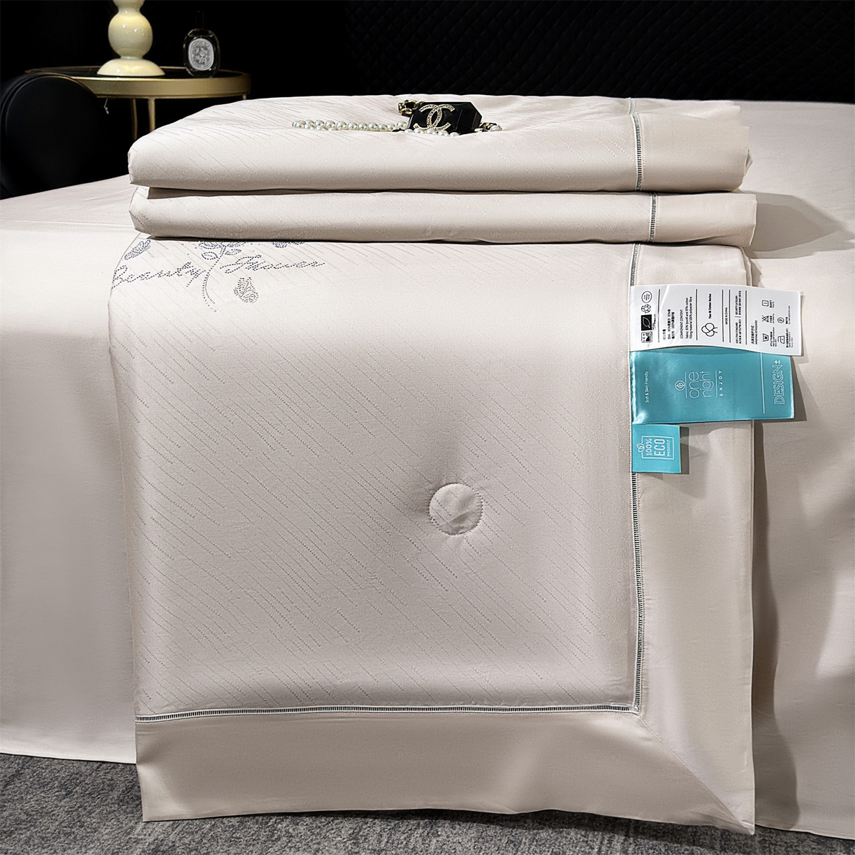 岚司羽 2026春夏新款天丝棉银丝提花夏被四件套夏凉被空调被 璀璨星空-香槟