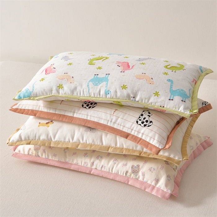 91家纺网 家纺一手货源 找家纺 小桃姐家纺 2025新款全棉棉花枕 纯棉全棉卡通棉花枕 纯棉儿童枕芯30*50cm  可拆洗 动物世界