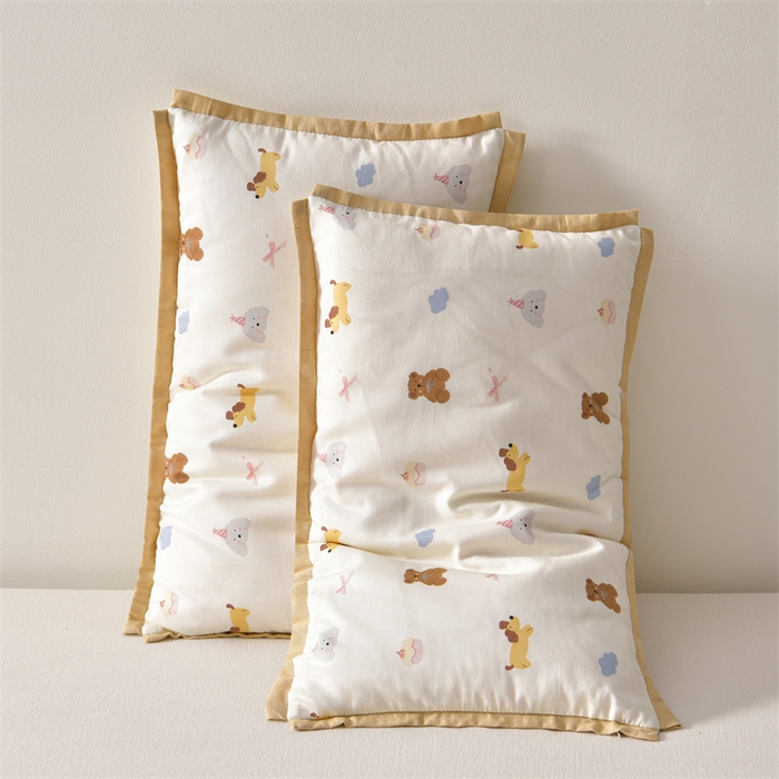 91家纺网 家纺一手货源 找家纺 小桃姐家纺 2025新款全棉棉花枕 纯棉全棉卡通棉花枕 纯棉儿童枕芯30*50cm  可拆洗 动物世界