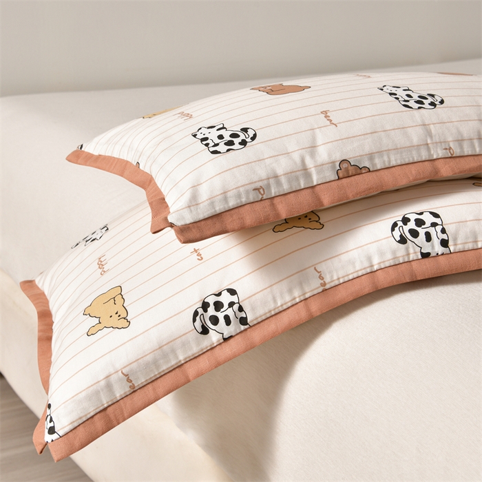 91家纺网 家纺一手货源 找家纺 小桃姐家纺 2025新款全棉棉花枕 纯棉全棉卡通棉花枕 纯棉儿童枕芯30*50cm  可拆洗 咖色小熊