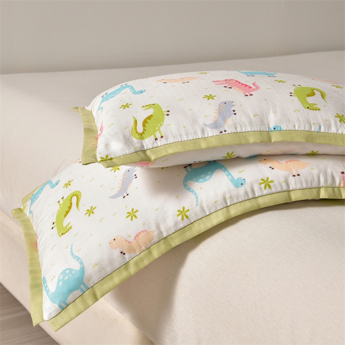 91家纺网 家纺一手货源 找家纺 小桃姐家纺 2025新款全棉棉花枕 纯棉全棉卡通棉花枕 纯棉儿童枕芯30*50cm  可拆洗 可爱恐龙