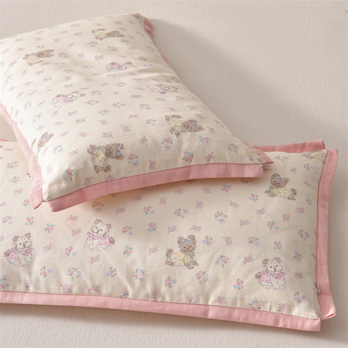 91家纺网 家纺一手货源 找家纺 小桃姐家纺 2025新款全棉棉花枕 纯棉全棉卡通棉花枕 纯棉儿童枕芯30*50cm  可拆洗 粉花小兔