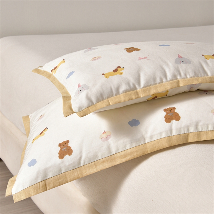 91家纺网 家纺一手货源 找家纺 小桃姐家纺 2025新款全棉棉花枕 纯棉全棉卡通棉花枕 纯棉儿童枕芯30*50cm  可拆洗 动物世界