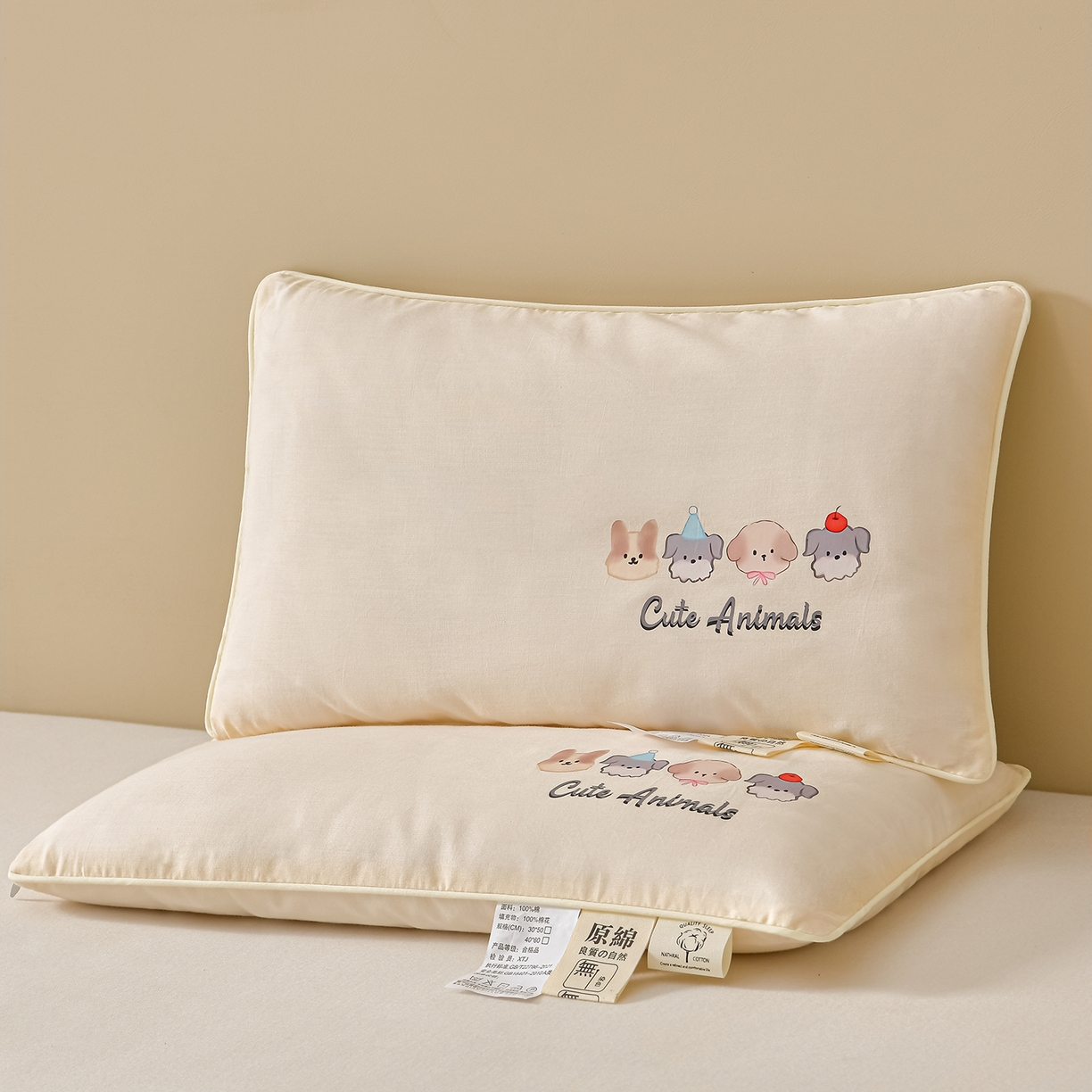 91家纺网 家纺一手货源 找家纺 （总）小桃姐家纺 2025新款全棉纯棉卡通棉花枕纯棉儿童枕芯30*50cm学生枕芯40*60cm