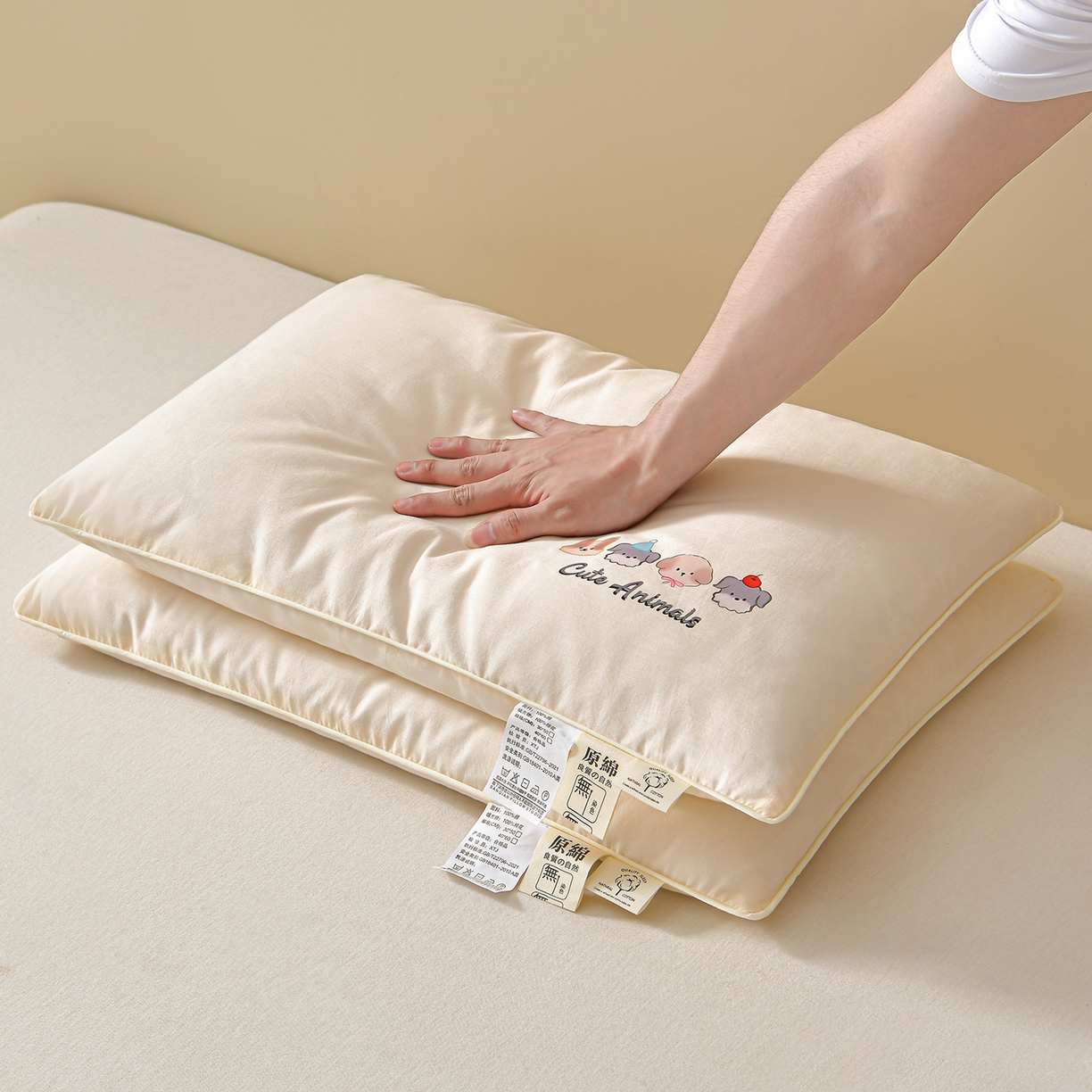 91家纺网 家纺一手货源 找家纺 （总）小桃姐家纺 2025新款全棉纯棉卡通棉花枕纯棉儿童枕芯30*50cm学生枕芯40*60cm