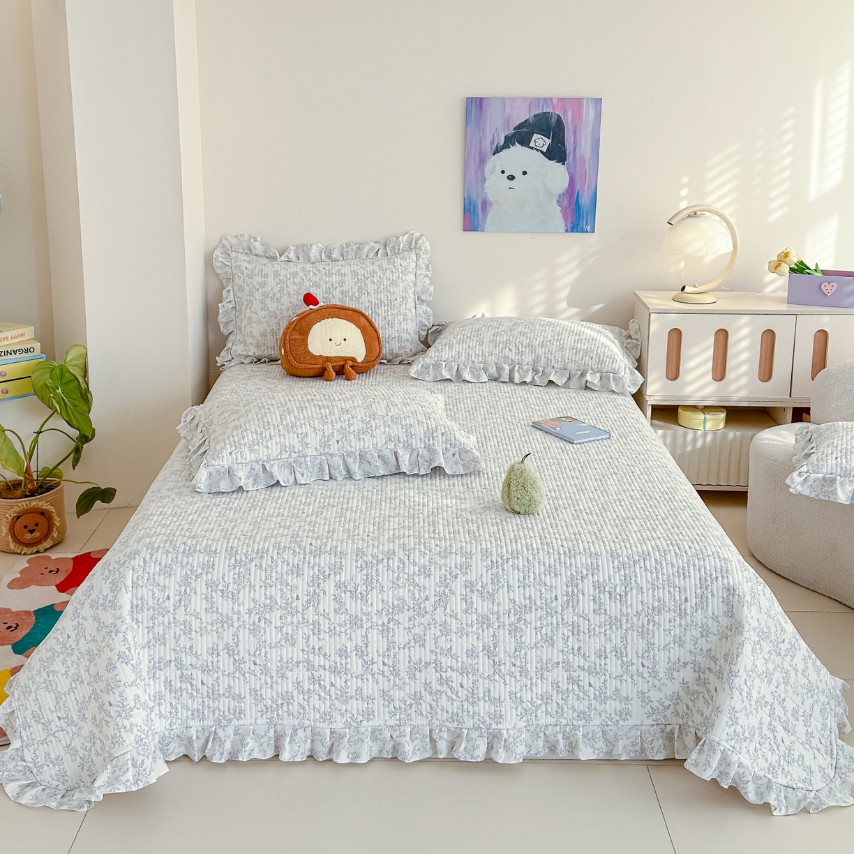 91家纺网 家纺一手货源 找家纺 归属 2026春夏新款古法仿棉床盖夏被四件套夏凉被空调被系列 靳叶清欢