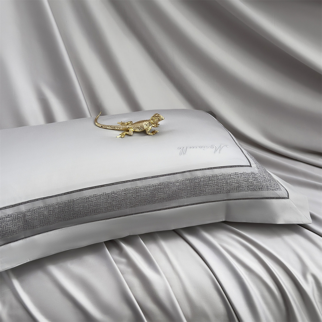 91家纺网 家纺一手货源 找家纺 （总）岚司羽 2026春夏新款天丝棉银丝提花绣花四件套臻雅系列