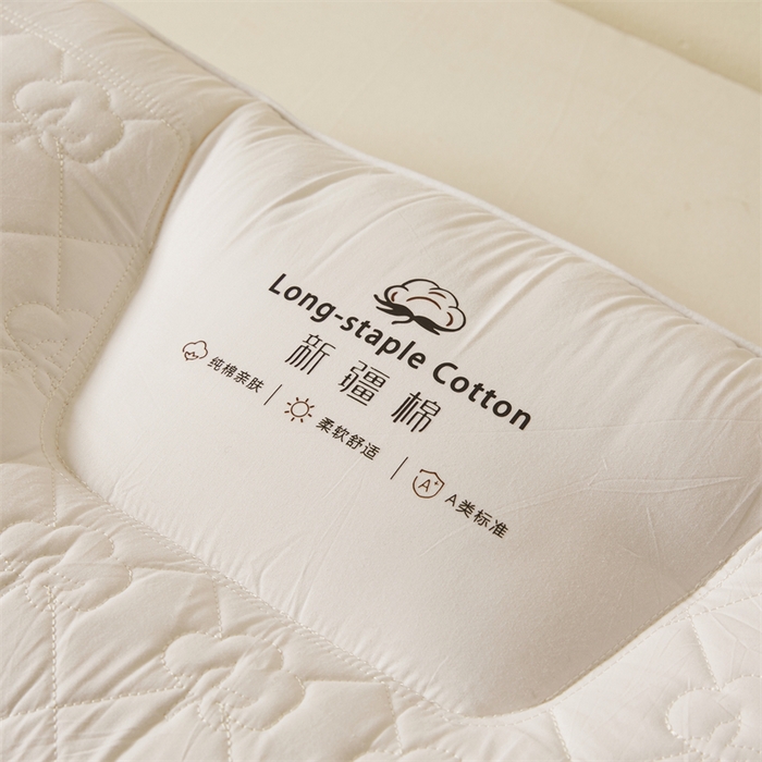 91家纺网 家纺一手货源 找家纺 小桃姐家纺 2025新款新疆棉牵引枕烫画款全棉纯棉定型枕 护颈枕枕头枕芯 新疆棉牵引枕烫画款-高枕