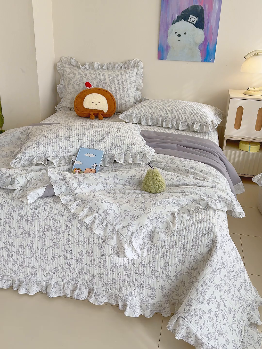 91家纺网 家纺一手货源 找家纺 归属 2026春夏新款古法仿棉床盖夏被四件套夏凉被空调被系列 靳叶清欢