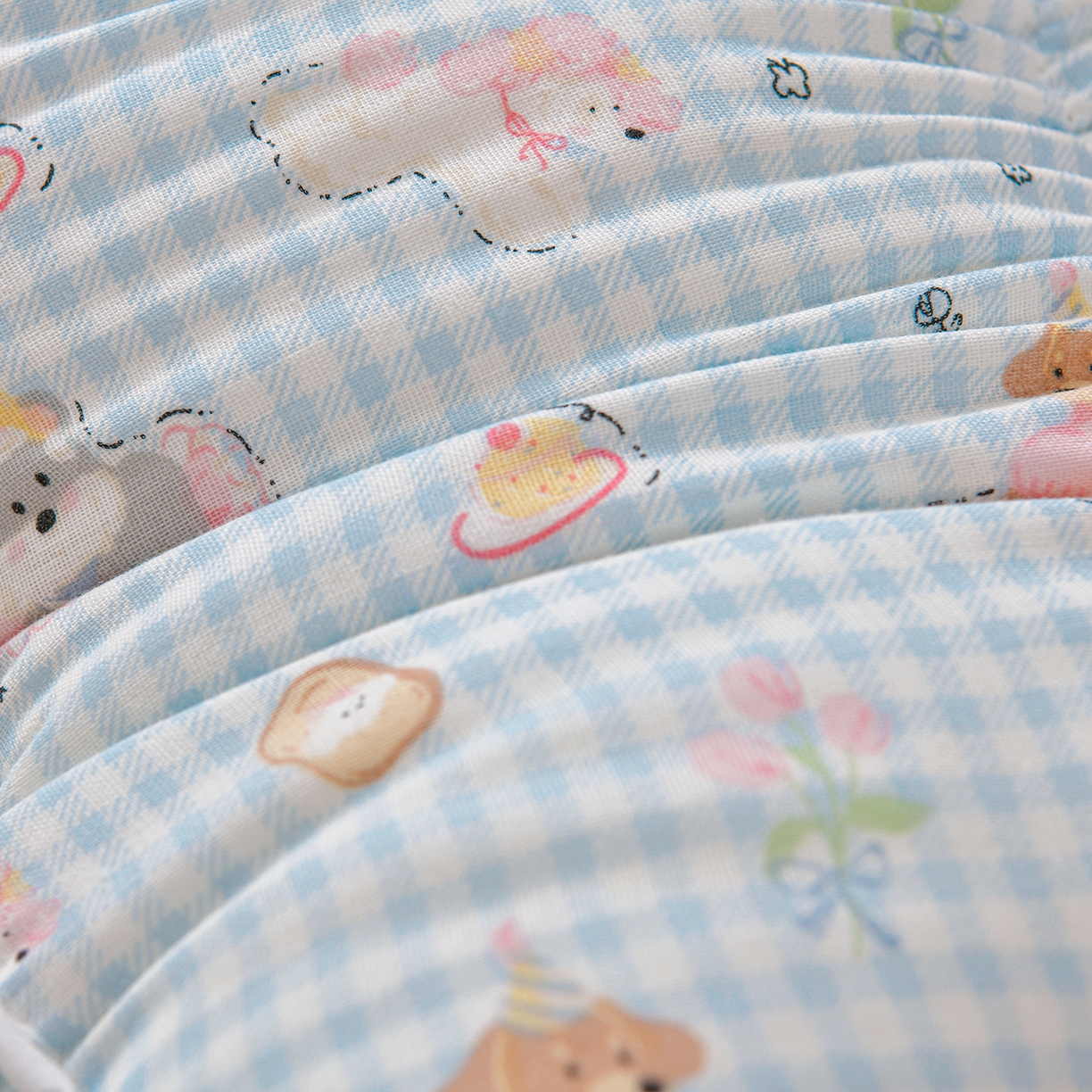 91家纺网 家纺一手货源 找家纺 小桃姐家纺 2025新款纯棉五分区定型枕 枕头枕芯 蓝色修狗