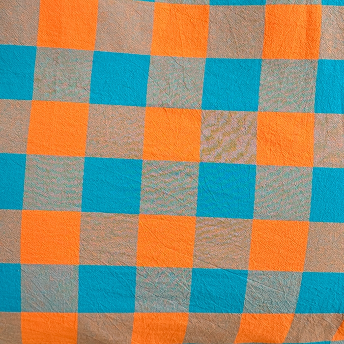 91家纺网 家纺一手货源 找家纺 佑佳家纺 2026新款全棉色织单被套全棉被套单件 橙蓝格