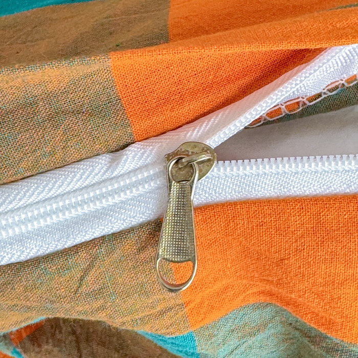 91家纺网 家纺一手货源 找家纺 佑佳家纺 2026新款全棉色织单被套全棉被套单件 橙蓝格