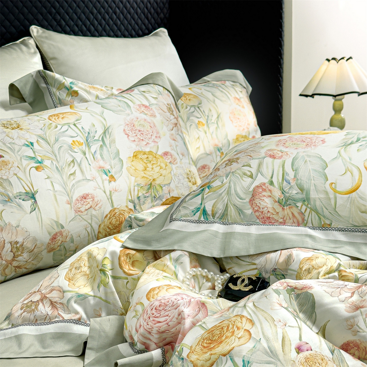 91家纺网 家纺一手货源 找家纺 （总）岚司羽 2026春夏新款天丝棉大版数码印花四件套