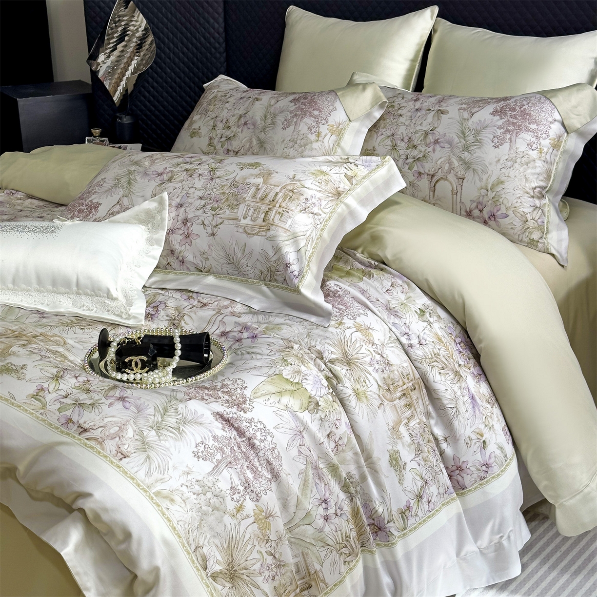 91家纺网 家纺一手货源 找家纺 （总）岚司羽 2026春夏新款天丝棉大版数码印花四件套