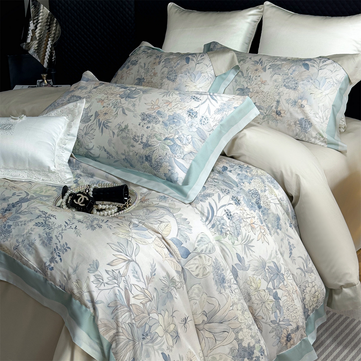 91家纺网 家纺一手货源 找家纺 （总）岚司羽 2026春夏新款天丝棉大版数码印花四件套