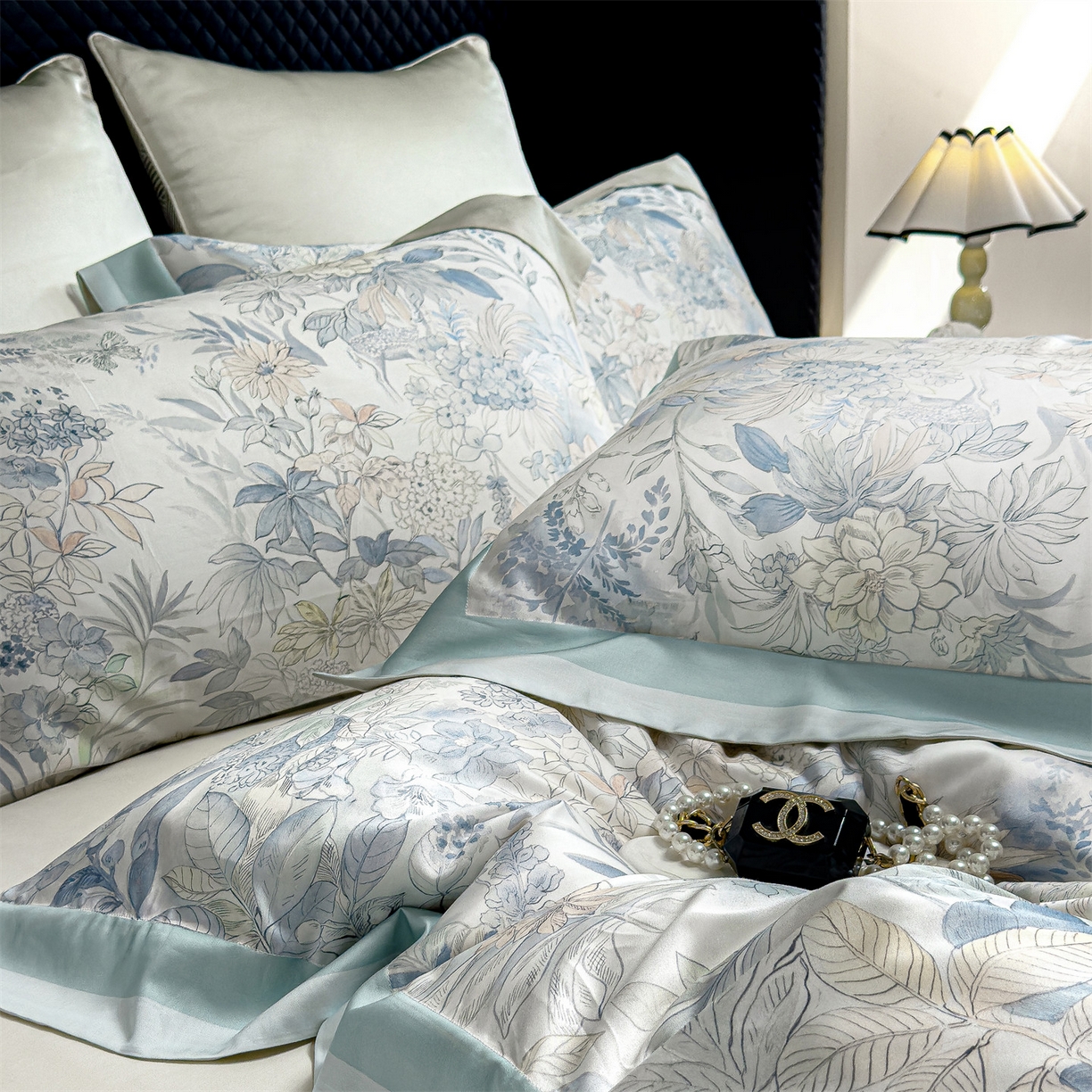 91家纺网 家纺一手货源 找家纺 岚司羽 2026春夏新款天丝棉大版数码印花四件套 玛雅