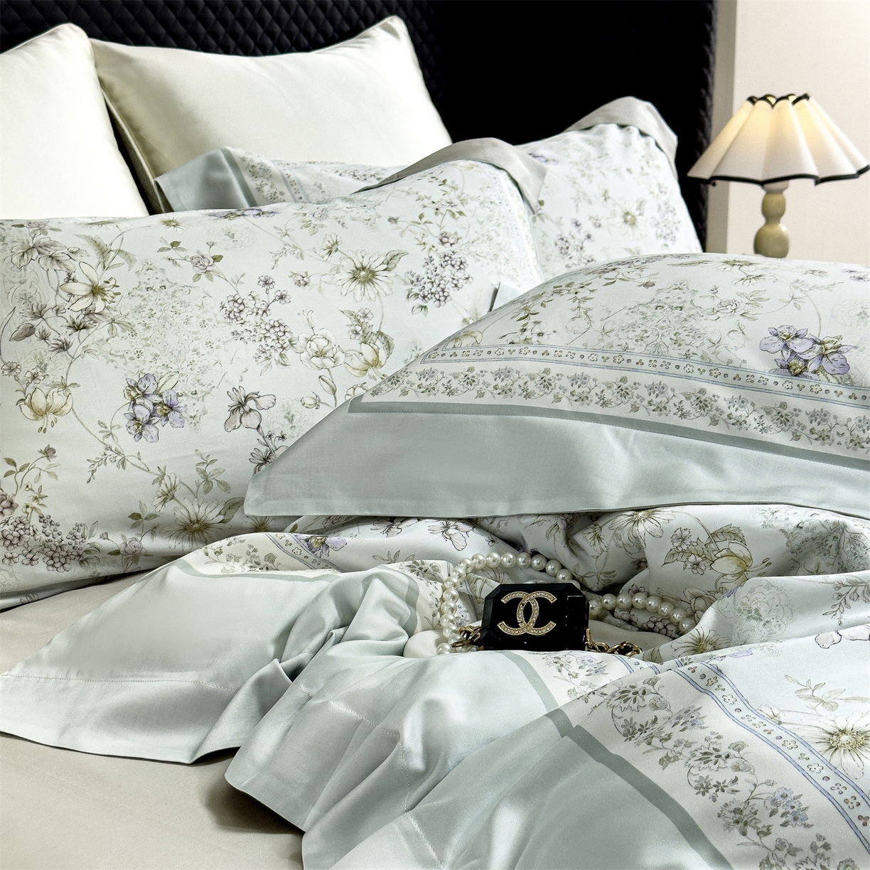 91家纺网 家纺一手货源 找家纺 岚司羽 2026春夏新款天丝棉大版数码印花四件套 伊莎