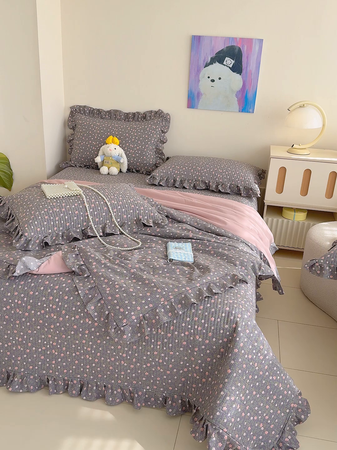 91家纺网 家纺一手货源 找家纺 归属 2026春夏新款古法仿棉床盖夏被四件套夏凉被空调被系列 流年花影