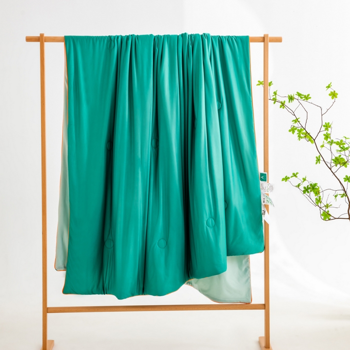 91家纺网 家纺一手货源 找家纺 迪梵家纺 2026新款A类云母凉感丝冰淇淋夏被天丝凉感夏被夏凉被空调被 西瓜绿