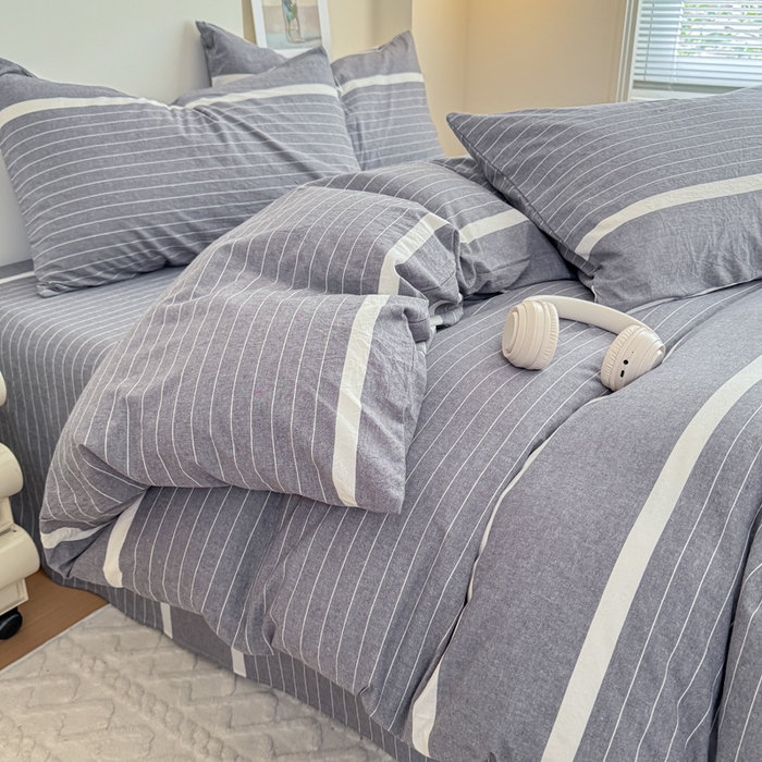 91家纺网 家纺一手货源 找家纺 佑佳家纺 2026新款全棉色织单被套全棉被套单件 灰色空间