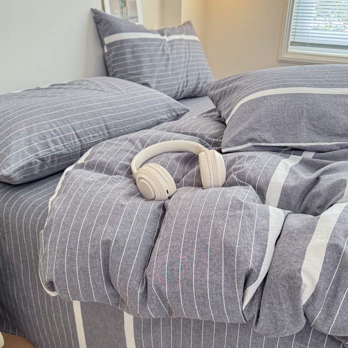 91家纺网 家纺一手货源 找家纺 佑佳家纺 2026新款全棉色织单被套全棉被套单件 灰色空间