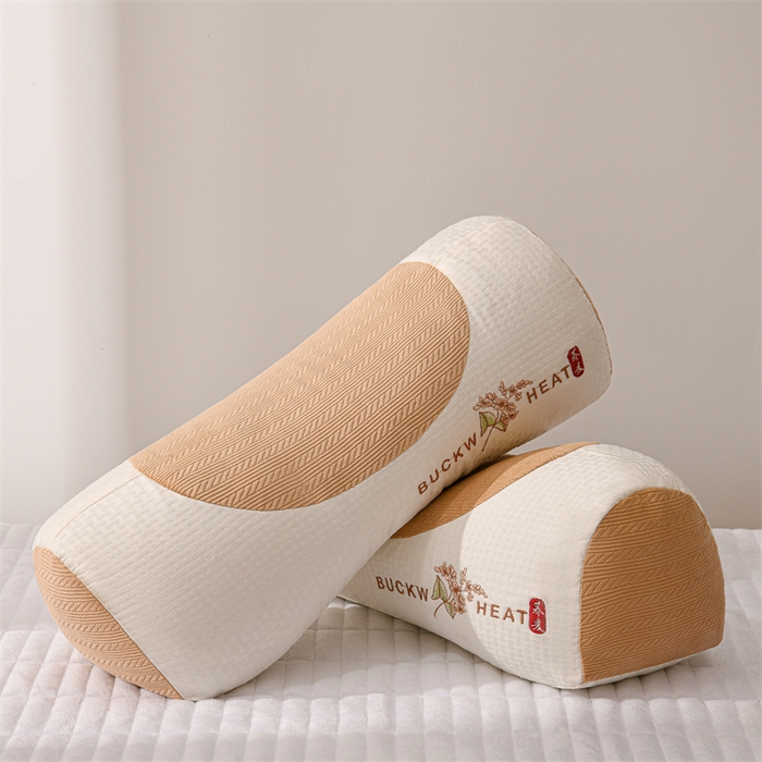 91家纺网 家纺一手货源 找家纺 （总）小桃姐家纺 2025新款山茶花刺绣 圆柱元宝枕荞麦枕芯护颈枕枕头