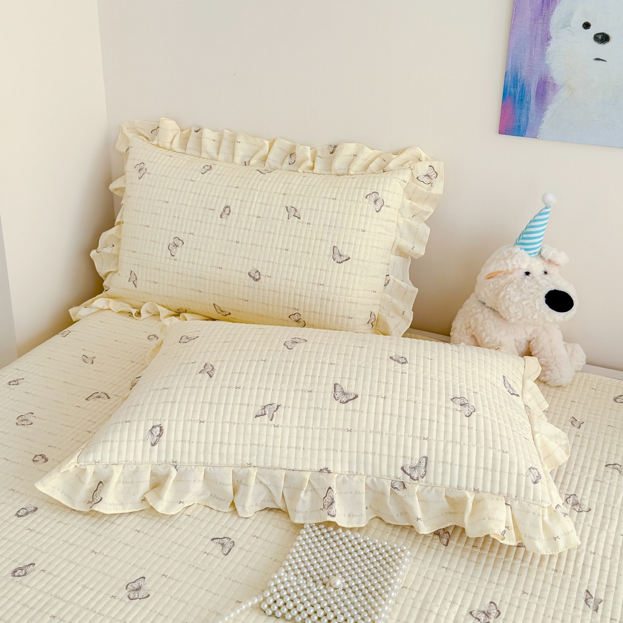 91家纺网 家纺一手货源 找家纺 归属 2026春夏新款古法仿棉床盖夏被四件套夏凉被空调被系列 漫花蝶舞