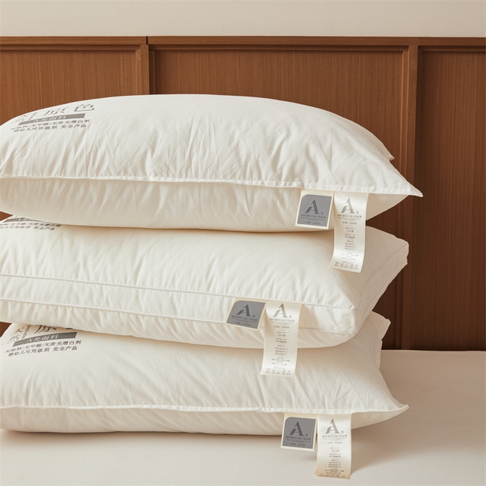 91家纺网 家纺一手货源 找家纺 小桃姐家纺 2025新款A类无荧光原色枕头枕芯单边款立体款学生枕 单边-无染原色