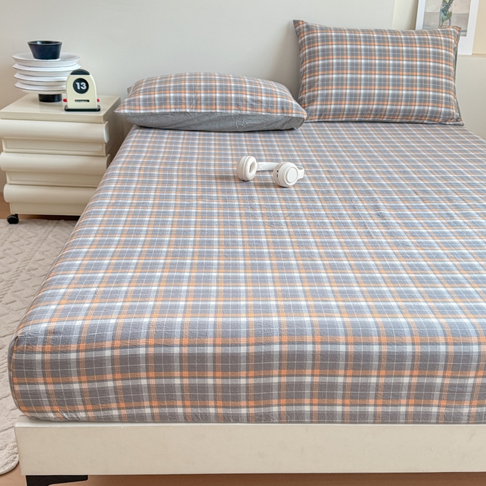 91家纺网 家纺一手货源 找家纺 佑佳家纺 2026新款全棉色织单被套全棉被套单件 洛林-灰