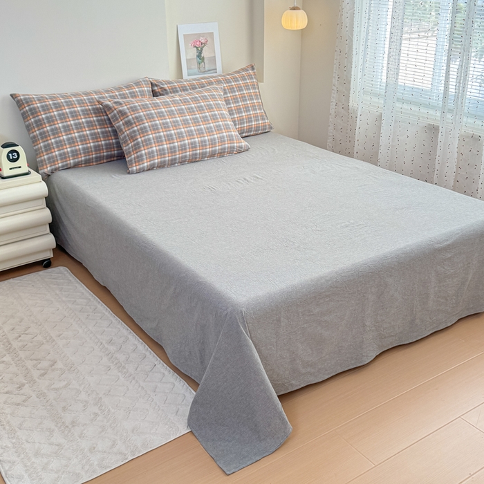 91家纺网 家纺一手货源 找家纺 佑佳家纺 2026新款全棉色织单被套全棉被套单件 洛林-灰