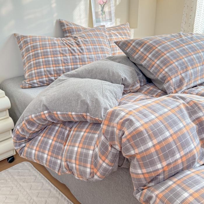 91家纺网 家纺一手货源 找家纺 佑佳家纺 2026新款全棉色织单被套全棉被套单件 洛林-灰