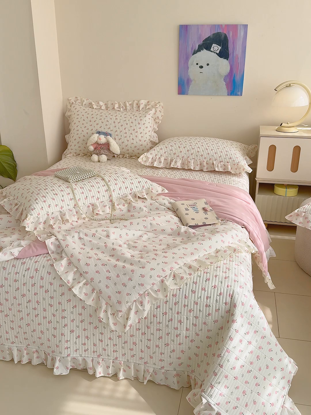 91家纺网 家纺一手货源 找家纺 归属 2026春夏新款古法仿棉床盖夏被四件套夏凉被空调被系列 玫瑰之约